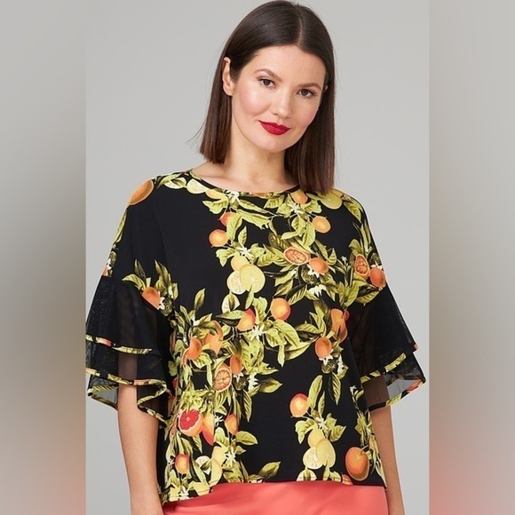 Joseph Ribkoff Black/Multi Top Blouse - Picture 1 of 16